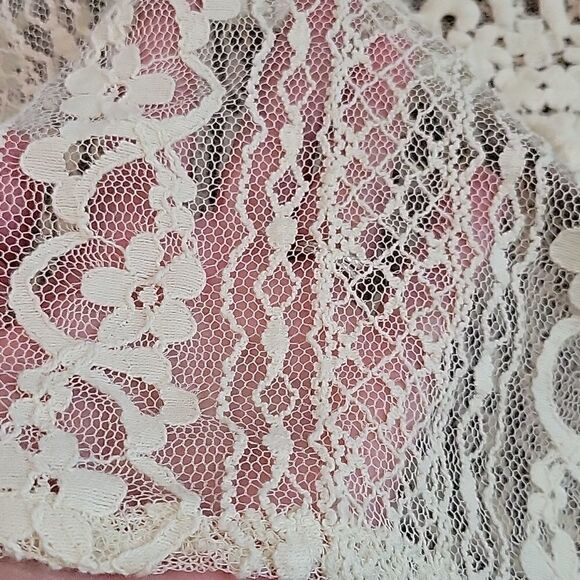 EC HOLLISTER BOHO CREAM LACE LONG SLEEVE CROP TOP. SZ. XL - Picture 5 of 5